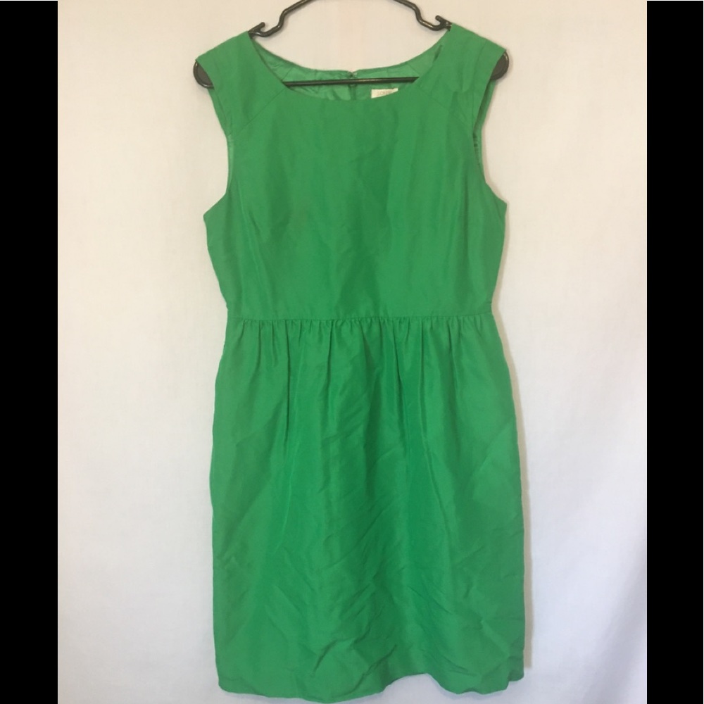 J. Crew Size 8 Green Silk Blend Mini Dress